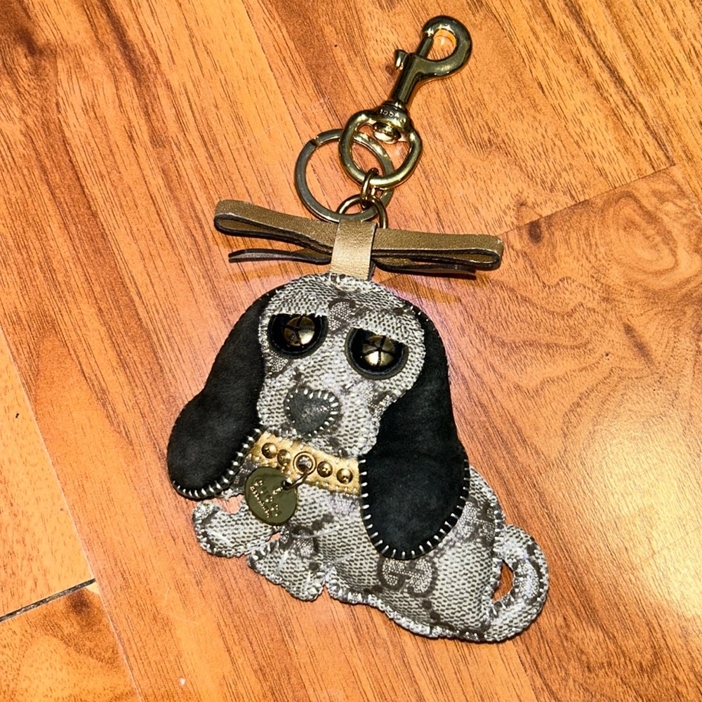 Authentic Gucci Dog GG Coated Canvas Bag Charm /Keychain / Keyring